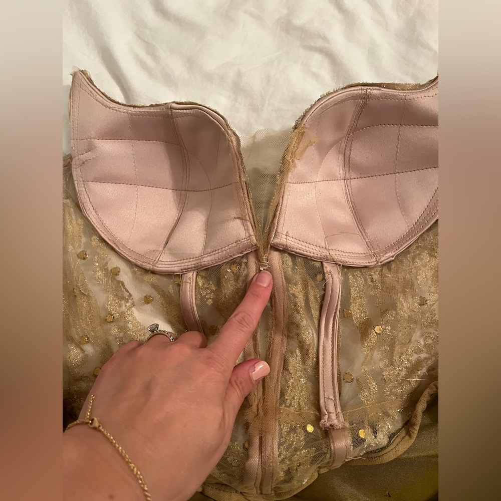 Elegant Strapless Gold Gown - Picture 4 of 13